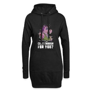 Cute Enough For You? Hartes Einhorn mit Muskeln - Hoodie-Kleid - Schwarz - Vorne