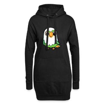 Papagai Halloween Lustig Geist - Hoodie-Kleid - Schwarz - Vorne