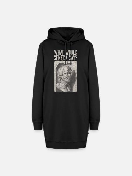 Seneca Stoic Stoicism WHAT WOULD SENECA SAY? - Hoodie Dress - black