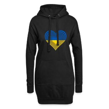 Ukraine - Hoodie-Kleid - Schwarz - Vorne
