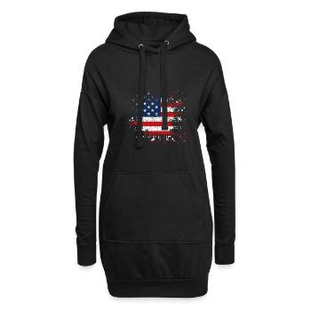 America USA - Hoodie-Kleid - Schwarz - Vorne