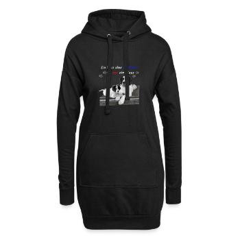 Hund-Landseer-Geschenkidee - Hoodie-Kleid - Schwarz - Vorne