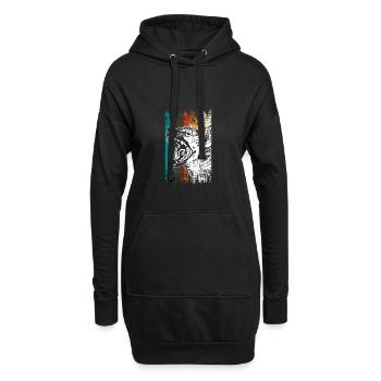 Retro Hyène Afrique - Sweat-shirt à capuche long Femme - noir - Devant