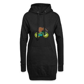 Kiwi Fahrrad - Hoodie-Kleid - Schwarz - Vorne