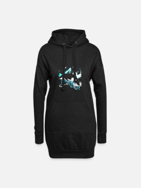 Orca - Hoodie-Kleid - Schwarz