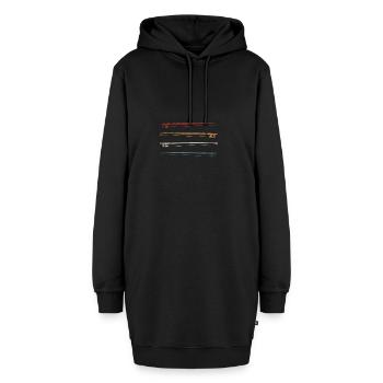 Violoncelle musique classique - Sweat-shirt à capuche long Femme - noir - Devant