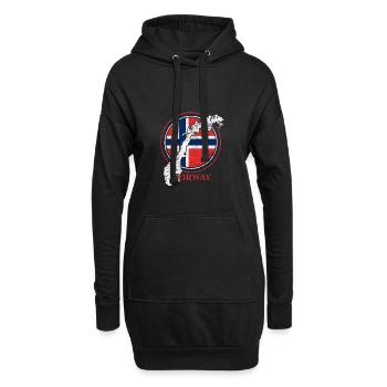 Norwegen Land Wikinger - Hoodie-Kleid - Schwarz - Vorne