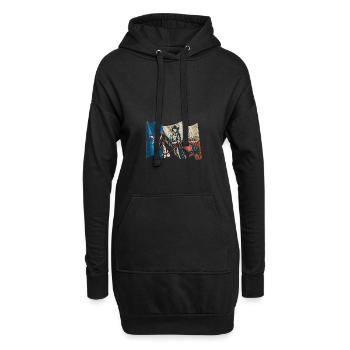 Texas cowboy - Sweat-shirt à capuche long Femme - noir - Devant