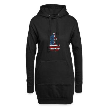 Guitare USA - Sweat-shirt à capuche long Femme - noir - Devant
