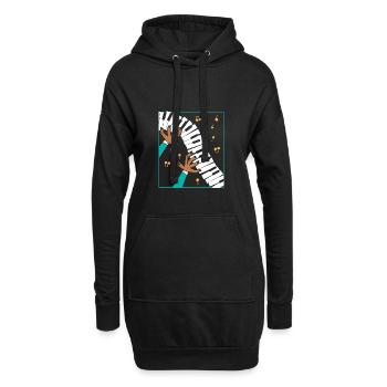 Piano Jazz Musik - Hoodie-Kleid - Schwarz - Vorne
