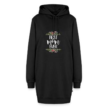 Muttertag - Hoodie-Kleid - Schwarz - Vorne - AI Model Female 172 light (172cm)