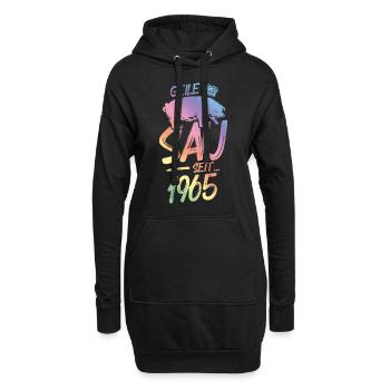 1965 Geile Sau - Hoodie-Kleid - Schwarz - Vorne