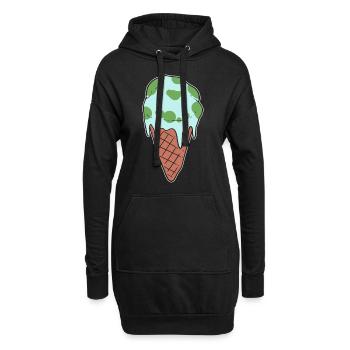 Militant environnemental de Melting Earth - Sweat-shirt à capuche long Femme - noir - Devant