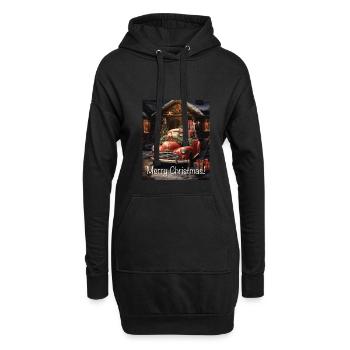 Fun Cute Retro Christmas Classic Style Motor Car - Hoodie Dress - black - Front