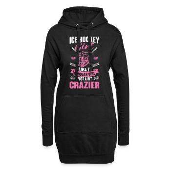 Ice Hockey Frauen Geschenk Eishockey Mädchen - Hoodie-Kleid - Schwarz - Vorne