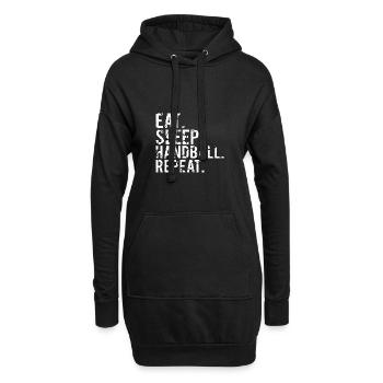 Handball: Eat, Sleep, Handball and repeat - Hoodie-Kleid - Schwarz - Vorne