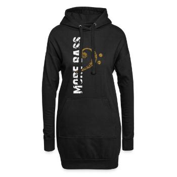 Plus basse - clé de basse - Sweat-shirt à capuche long Femme - noir - Devant