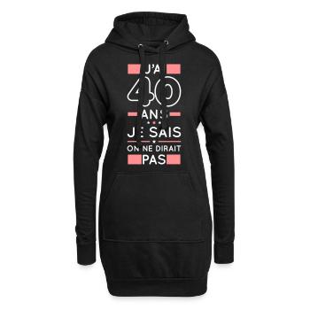 Geburtstag 40 Jahre - Ich bin 40 Jahre alt, weiß ich - Hoodie-Kleid - Schwarz - Vorne