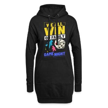 Brettspiel Gesellschaftsspiel Spieler Familie - Hoodie-Kleid - Schwarz - Vorne