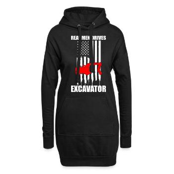 Conception des opérateurs d’équipement lourd et des opérateurs d’excavatrices - Sweat-shirt à capuche long Femme - noir - Devant
