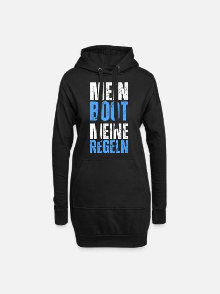 Mein Boot meine Regeln. Schiff Segeln Kapitän - Hoodie-Kleid - Schwarz