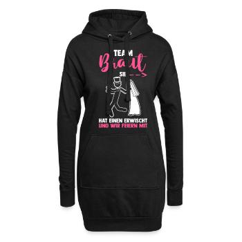Braut Hochzeit Heiraten Junggesellenabschied - Hoodie-Kleid - Schwarz - Vorne