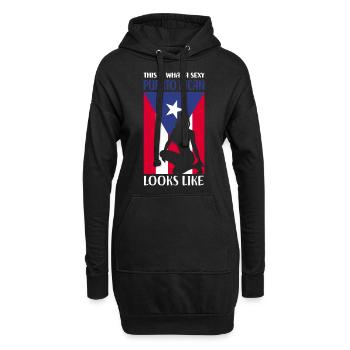 Puerto Rico Flagge | Puerto Ricaner Geschenkideen - Hoodie-Kleid - Schwarz - Vorne