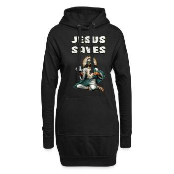 Jésus Football Cadeau Drôle Football Dieu Jésus Citation - Sweat-shirt à capuche long Femme - noir - Devant