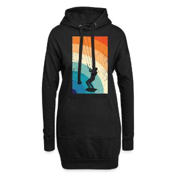 Kitesurfing - Hoodie-Kleid - Schwarz - Vorne