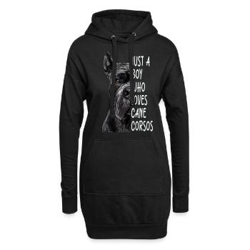 Cane corso - Sweat-shirt à capuche long Femme - noir - Devant