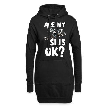 Are My Skis Ok 2 - Hoodie-Kleid - Schwarz - Vorne