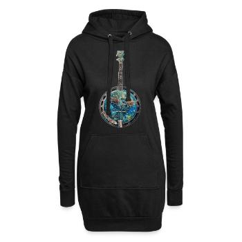 Fisch Banjo - Hoodie-Kleid - Schwarz - Vorne
