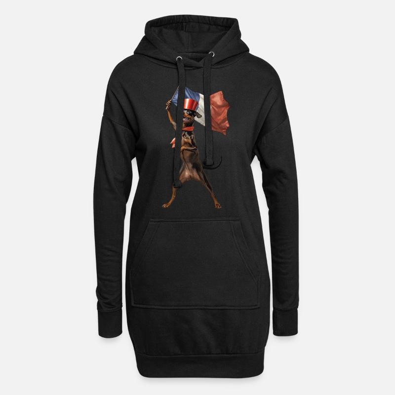 Dobermann - Hoodie-Kleid - Schwarz