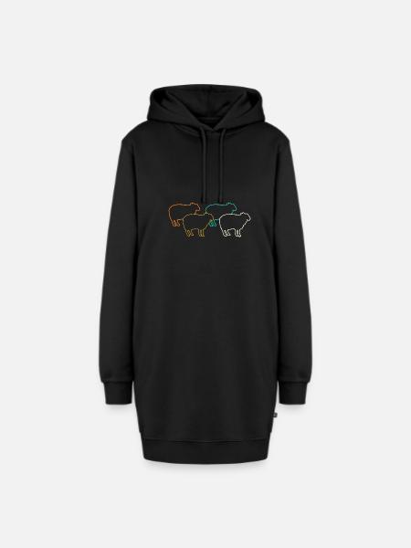 Schäfer Schaf - Hoodie-Kleid - Schwarz