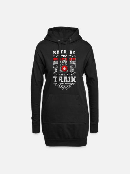 Model Railway Engine Driver Miniature Track - Hoodie Dress - black
