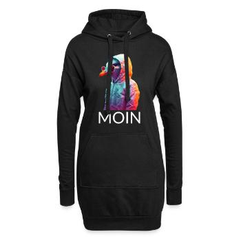 Möwe mit Sonnenbrille Moin Coole Möwen Seevogel - Hoodie-Kleid - Schwarz - Vorne