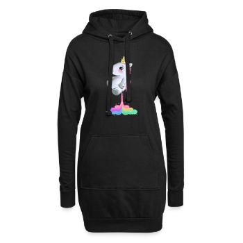 Licorne Licorne péter cadeau de licorne coloré - Sweat-shirt à capuche long Femme - noir - Devant