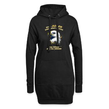 Einen Adler interessiert es nicht was Hühner denke - Hoodie-Kleid - Schwarz - Vorne