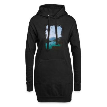 lac alpin - Sweat-shirt à capuche long Femme - noir - Devant