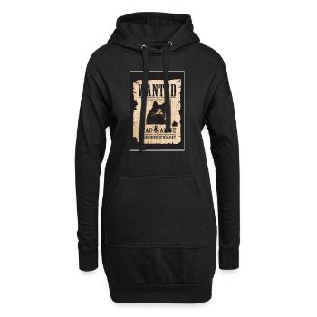 Le chat de Schrodinger - Sweat-shirt à capuche long Femme - noir - Devant