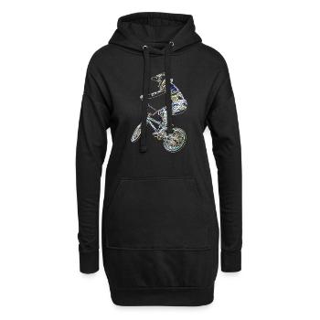 BMX Race Racing Mountainbike Motocross - Hoodie-Kleid - Schwarz - Vorne
