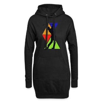 GolfSpieler - Hoodie-Kleid - Schwarz - Vorne