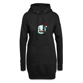 Boule de neige avec chapeau de Noël #1/9 - Sweat-shirt à capuche long Femme - noir - Devant