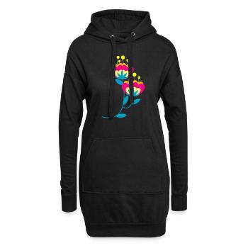 Flower Flower Plant - Sweat-shirt à capuche long Femme - noir - Devant