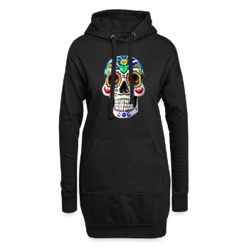 Dia de los Muertos - Sweat-shirt à capuche long Femme - noir - Devant