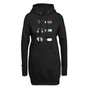 BOUTON MOBILE SYMBOLE SMARTPHONE - Sweat-shirt à capuche long Femme - noir - Devant