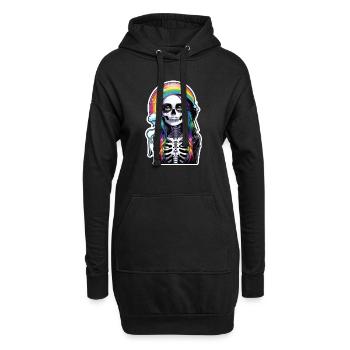 Halloween - Rock & Regenbogen - Hoodie-Kleid - Schwarz - Vorne