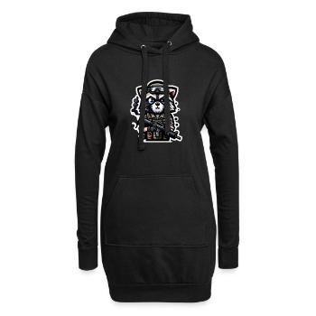 Raccoon Squat - Hoodie-Kleid - Schwarz - Vorne