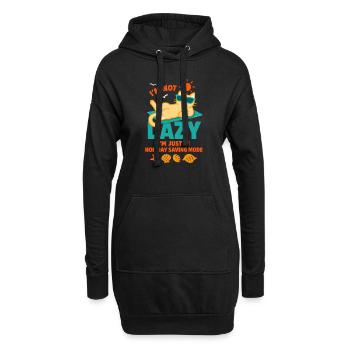 Lazy - Chat juste en mode économie vacances - Sweat-shirt à capuche long Femme - noir - Devant