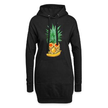 Sommer Früchte - Hoodie-Kleid - Schwarz - Vorne
